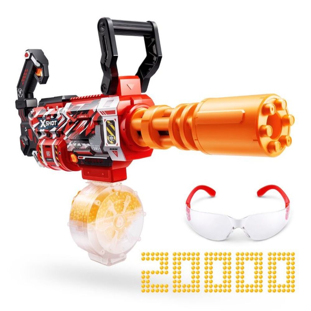 XSHOT -  Hyper Gel Red Gatlin 20000 Toy Blaster Red